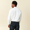 Chemise droite courte col am&eacute;ricain blanc homme