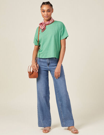 T-shirt manches courtes vert femme