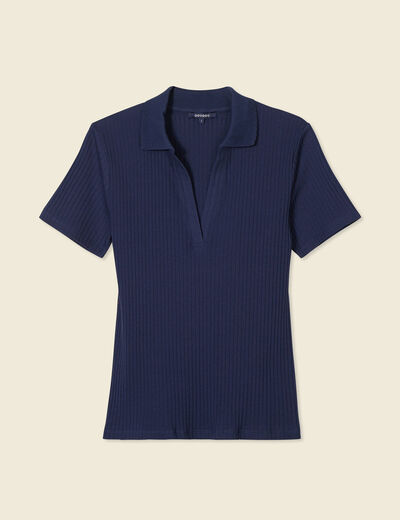 Polo manches courtes bleu marine femme