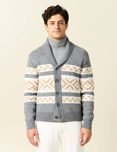 Gilet manches longues ecru homme