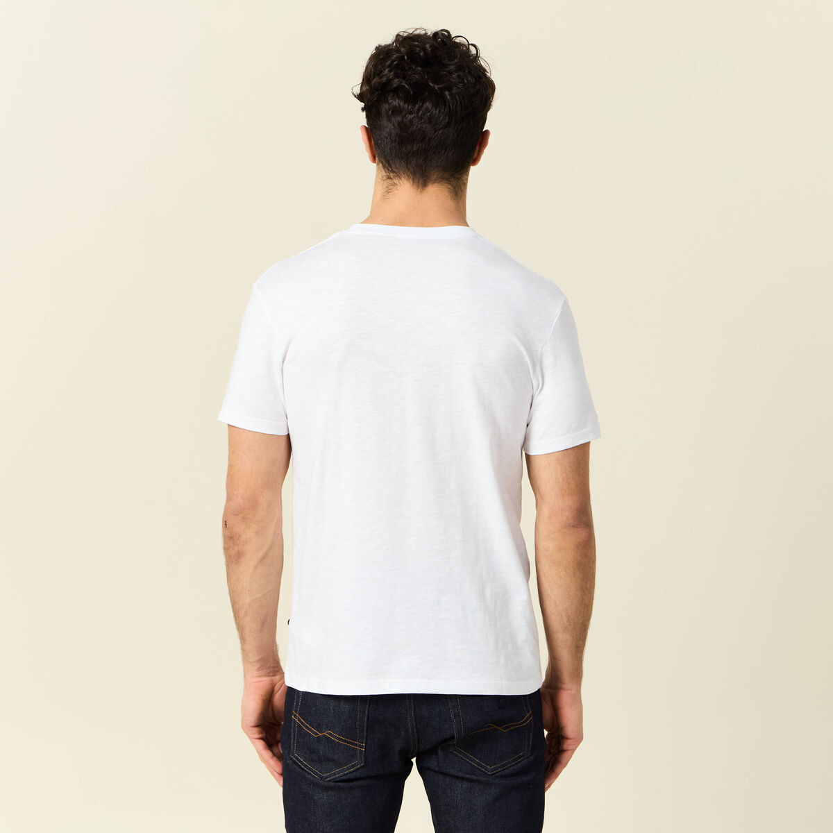 T-shirt Instinct col rond blanc homme