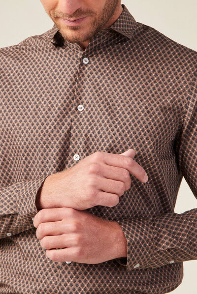 Chemise éco-responsable marron homme
