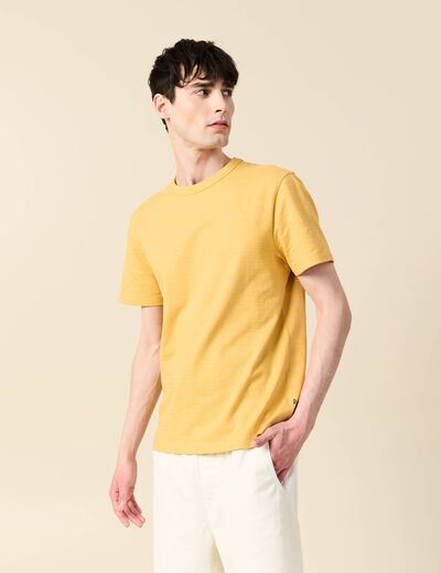 T-shirt manches courtes jaune moutarde homme