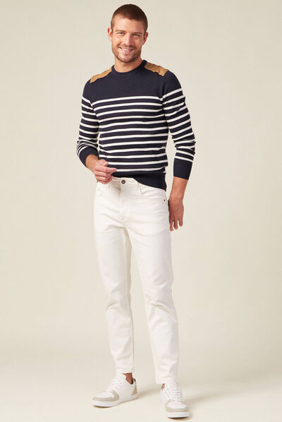 Pull manches longues bleu foncé homme