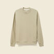 Sweat col rond manches longues en coton vert kaki homme
