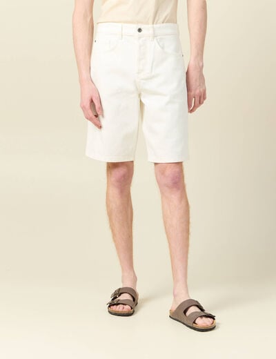 Short straight en jean denim blanc homme