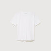 T-shirt droit col rond manches courtes blanc femme