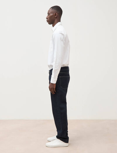 Chemise manches longues col am&eacute;ricain blanc homme