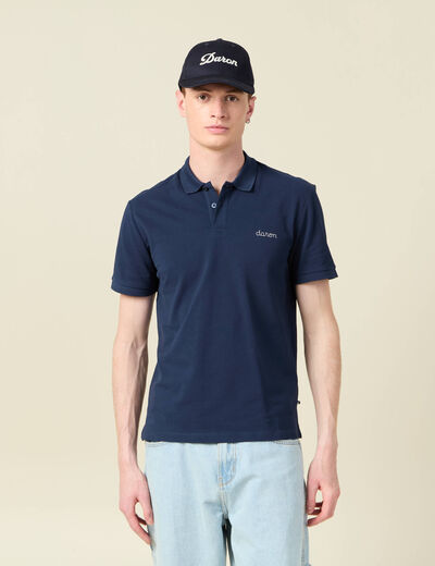 Polo manches courtes bleu marine homme