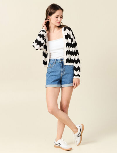 Gilet ajouré éco-responsable noir femme