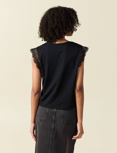 T-shirt manches courtes noir femme