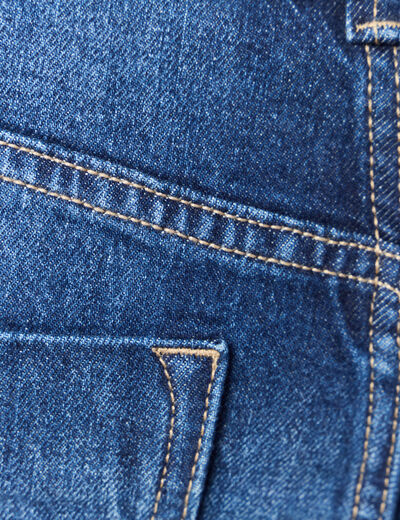 Jeans boyfriend ceinturé denim brut femme