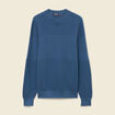 Pull col rond manches longues en coton bleu gris homme