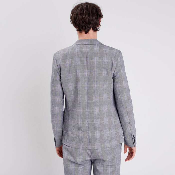 Veste droite boutonnée bleu marine homme