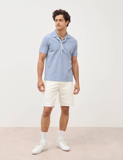Polo manches courtes bleu gris homme