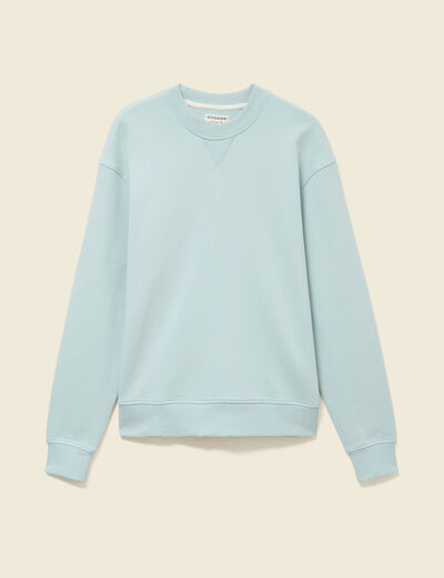Sweat manches longues en coton bleu gris homme