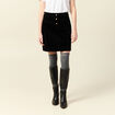 Jupe droite velours noir femme
