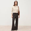 Gilet manches longues col rond creme femme