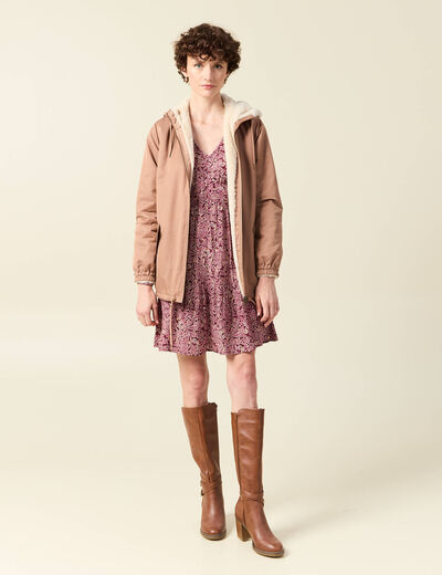 Robe évasée fluide bordeaux femme