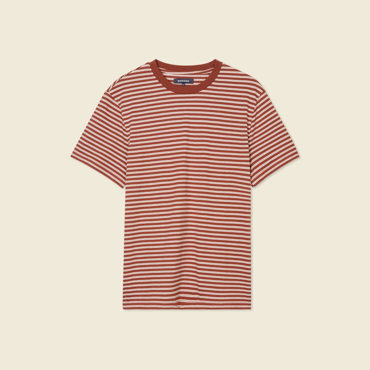T-shirt manches courtes marron cognac homme