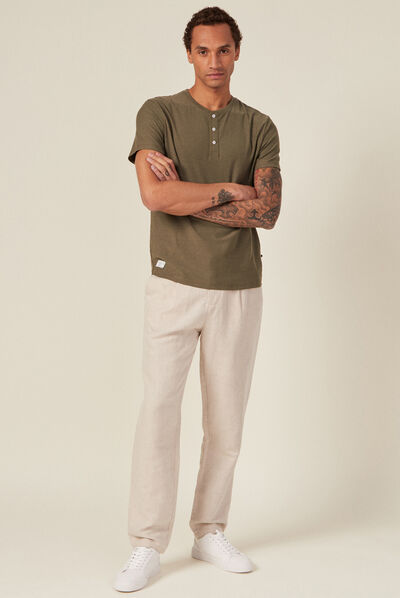 T-shirt éco-responsable vert kaki homme