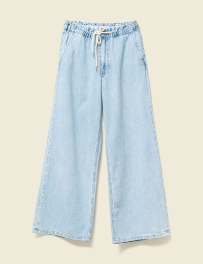 Jeans large baggy élastiqué denim used femme