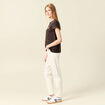 T-shirt manches courtes marron foncé femme