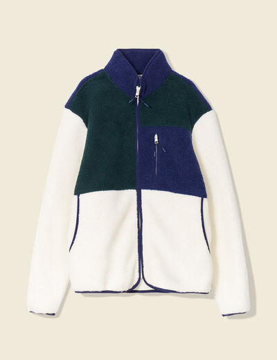 Sweat manches longues zippé vert foncé homme