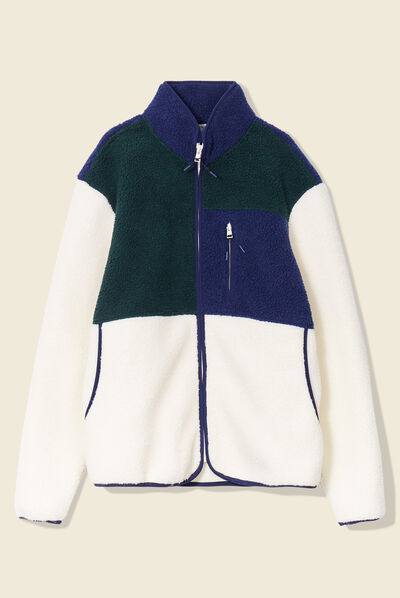 Sweat manches longues zippé vert foncé homme