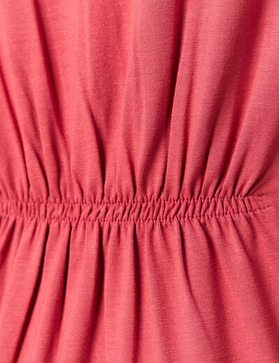 Robe longue droite rose framboise femme