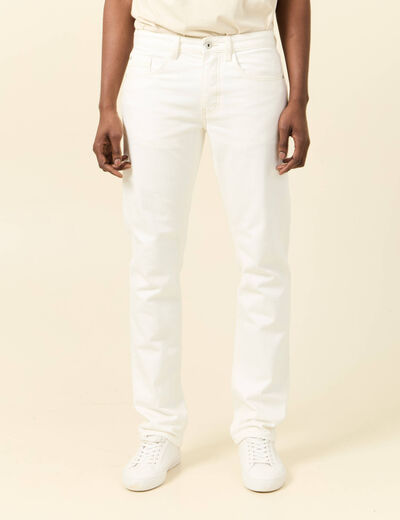 Jeans éco-responsable straight denim blanc homme