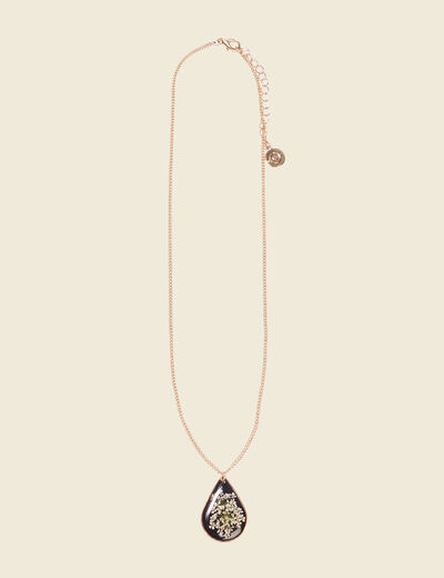 Collier avec pendentif noir femme