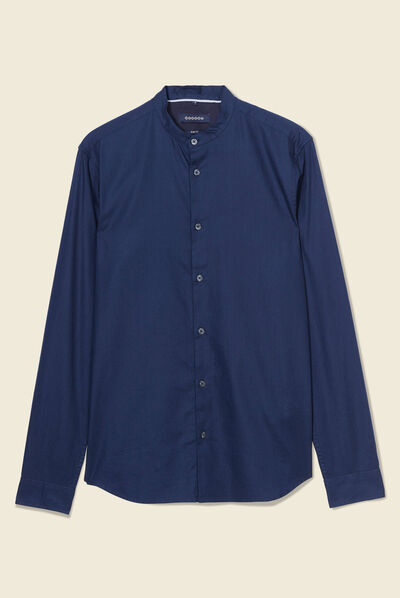 Chemise manches longues bleu marine homme