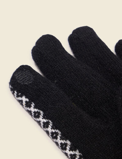 Gants doubl&eacute;s noir femme