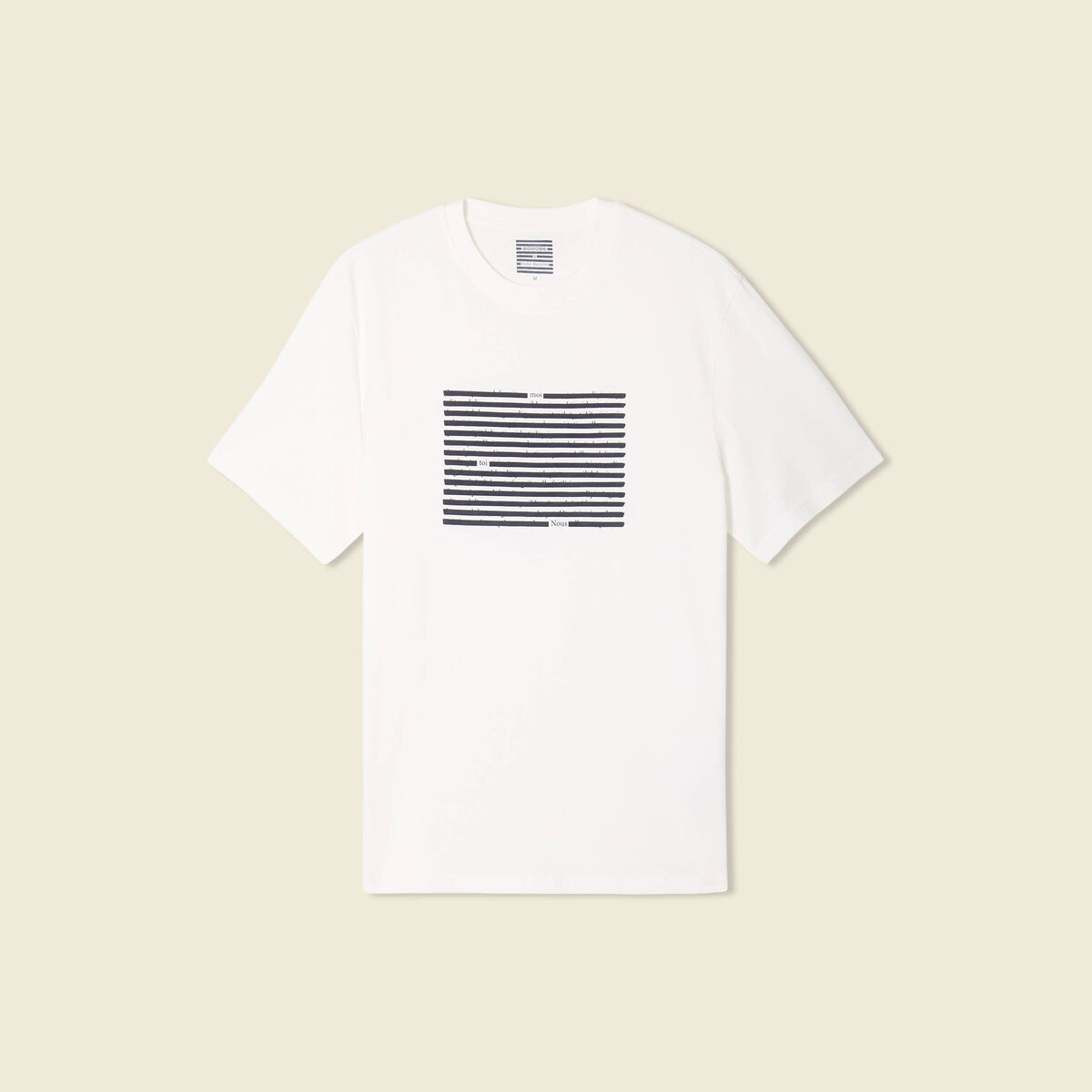 T-shirt manches courtes ecru homme