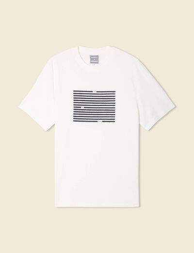 T-shirt manches courtes ecru homme