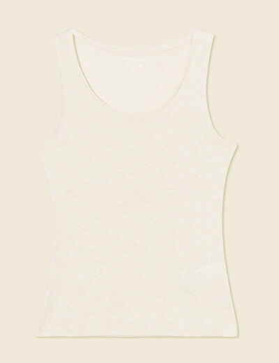 Débardeur femme uni col arrondi Instinct beige femme