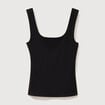 D&eacute;bardeur ajust&eacute; col carr&eacute; noir femme