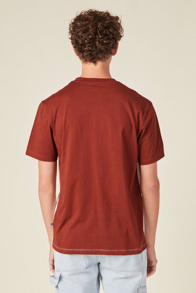 T-shirt éco-responsable marron cognac homme