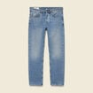 Jeans straight longueur 32 en coton denim stone homme