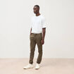 Pantalon battle bas resserr&eacute; vert kaki homme