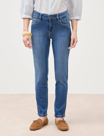 Jeans slim 7/8&egrave;me denim stone femme