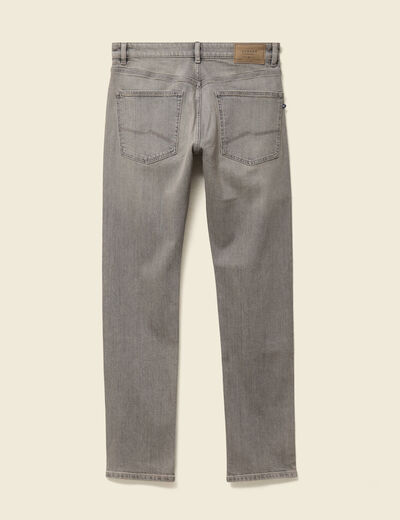 Jeans straight longueur 34 denim snow gris homme