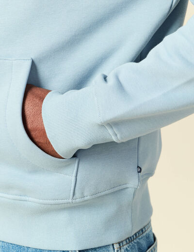 Sweat &agrave; capuche bleu clair homme