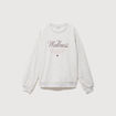 Sweat droit manches longues gris clair femme