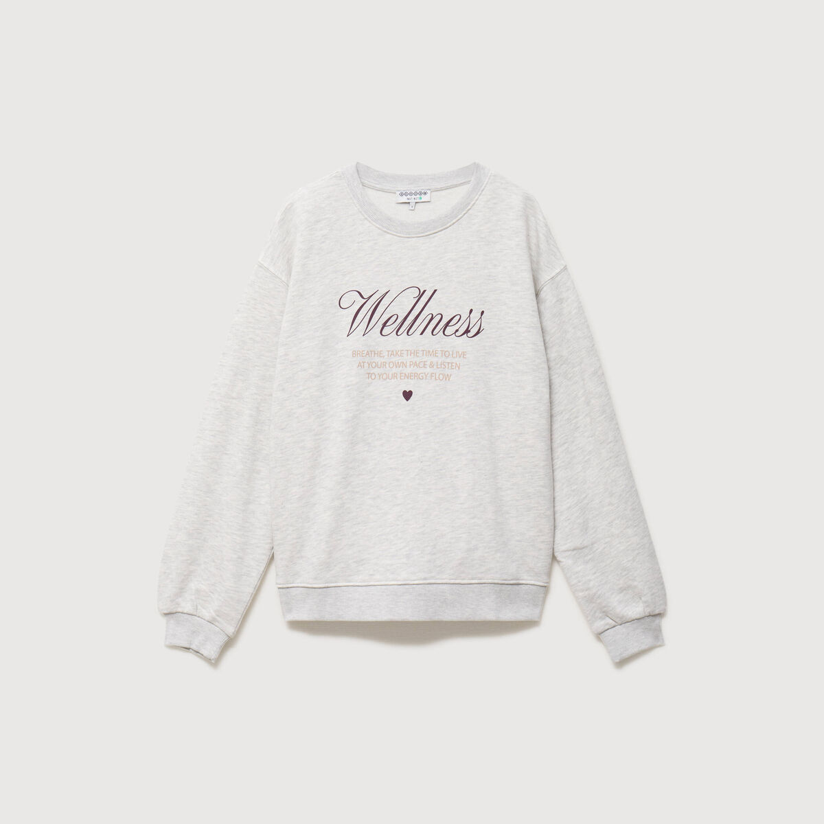Sweat droit manches longues gris clair femme