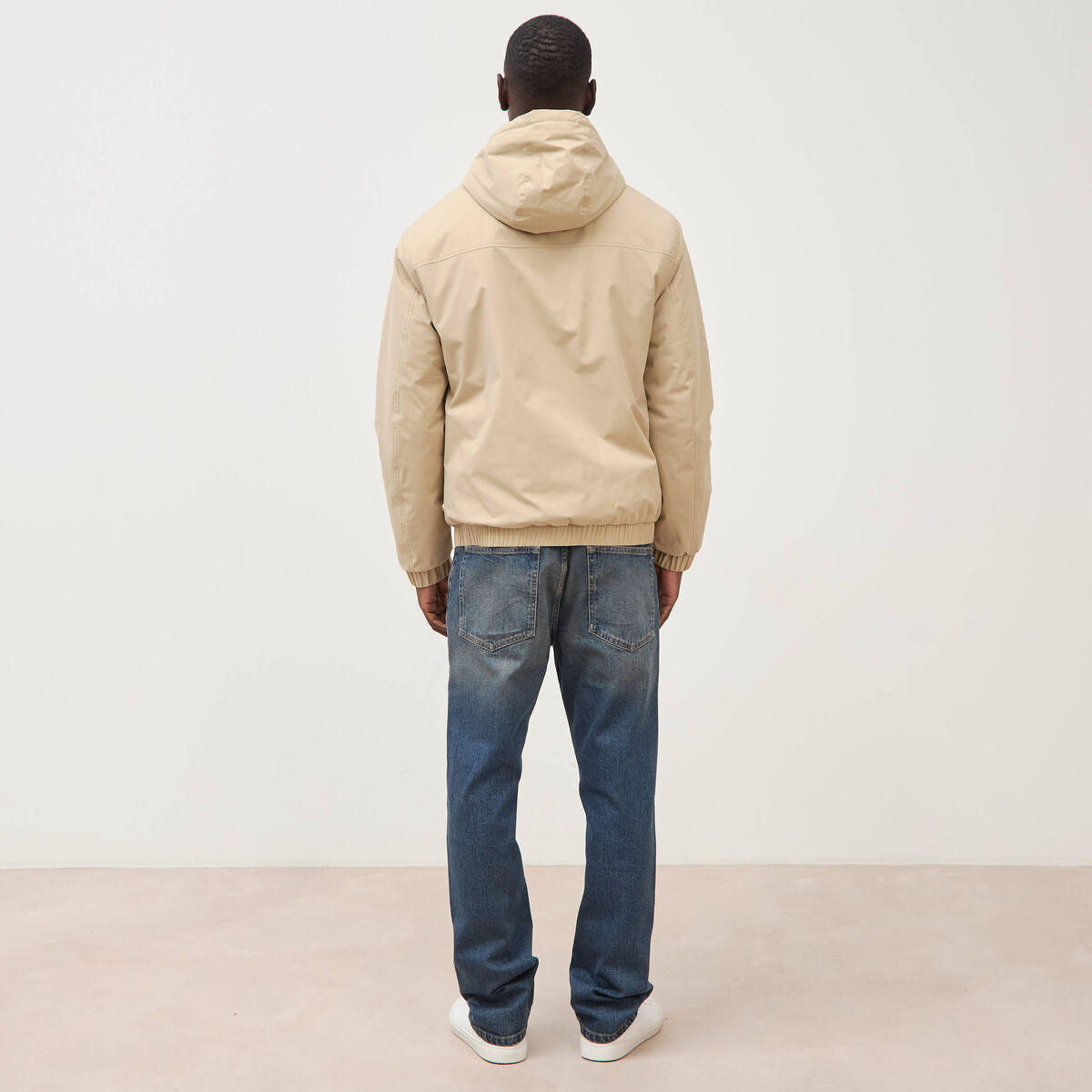 Parka coupe r&eacute;guli&egrave;re &agrave; capuche beige homme