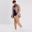 Trench droit à capuche beige homme