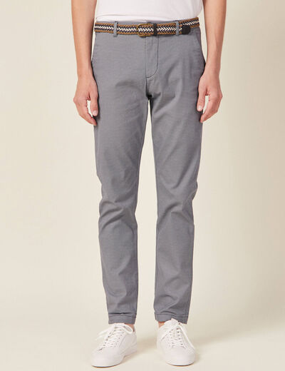 Pantalon chino straight bleu homme