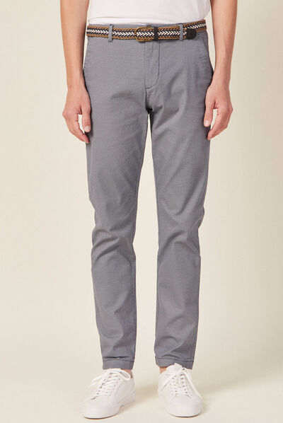 Pantalon chino straight bleu homme